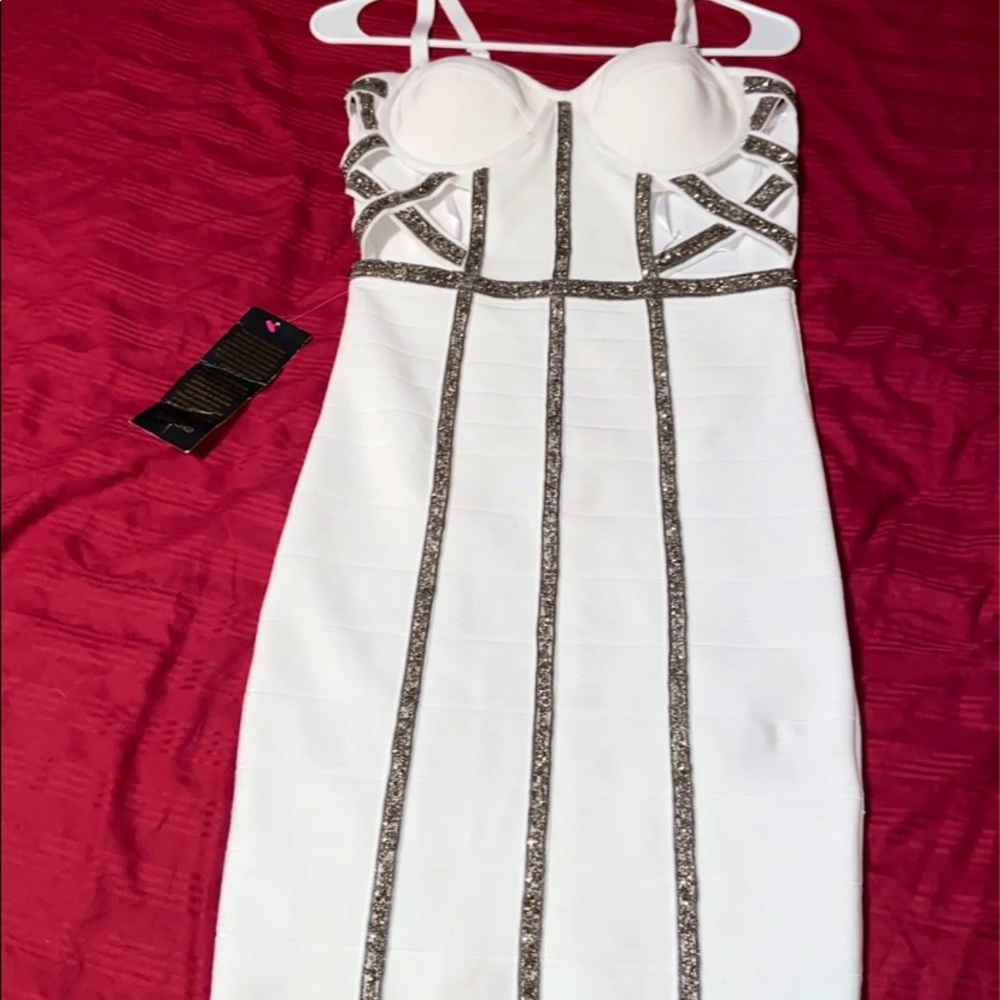 NWT BeBe caged top Mia bandage dress